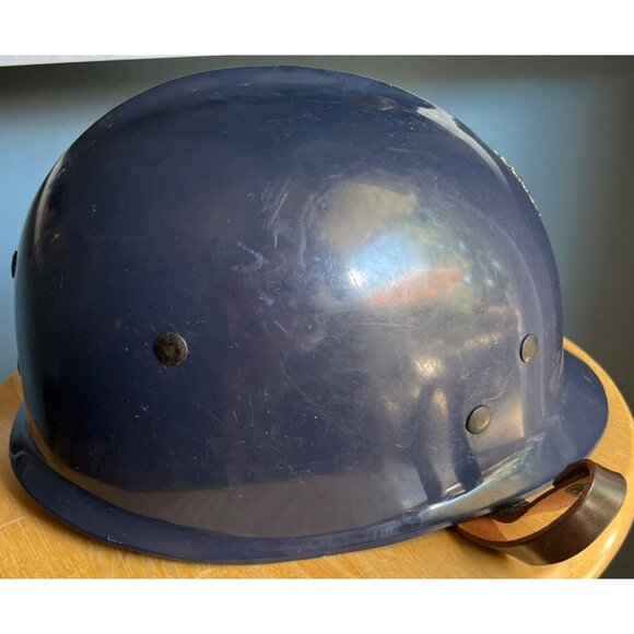 Vintage French Helmet Blue Plastic Gendarmerie Paramilitary Liner Straps - Picture 5 of 10